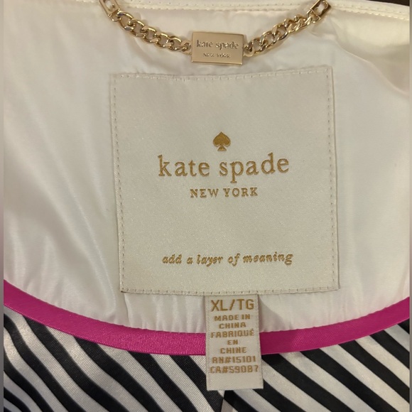 Kate Spade Bow Collar White Quilted Women's Coat Size XL - Picture 7 of 7